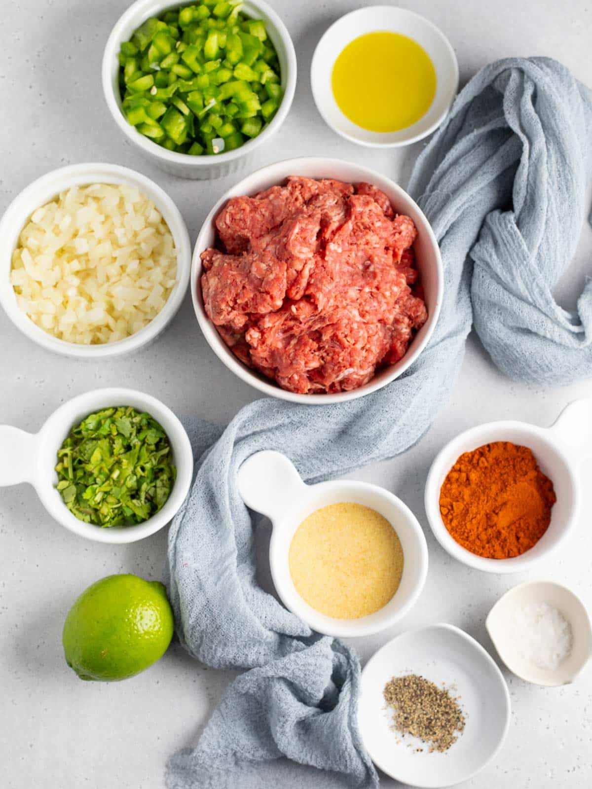 Ingredients for air fryer ground beef taquitos.