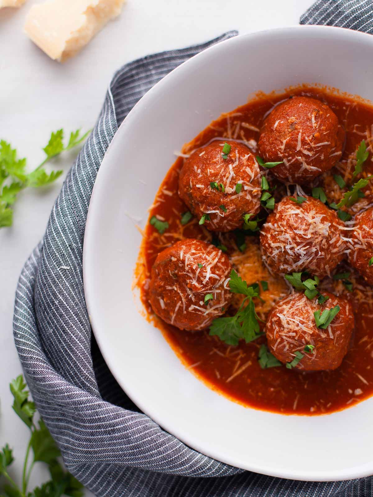 spicy meatballs in chipotle sauce served in a bowl.