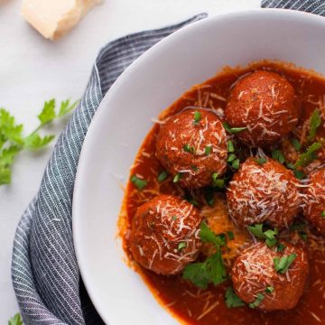 Spicy meatballs in chipotle sauce in a bowl