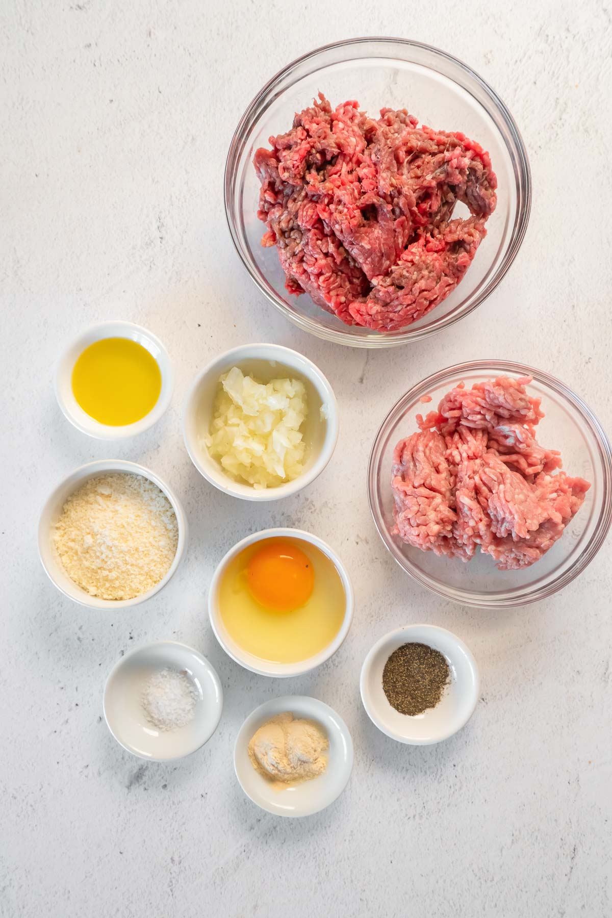 All of the ingredients for our air fryer meatballs recipe.