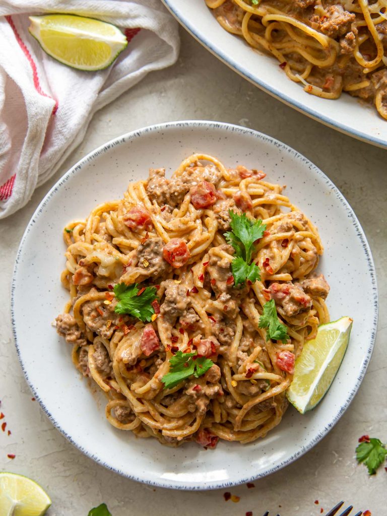 One Pot Taco Spaghetti - Ground Beef Recipes